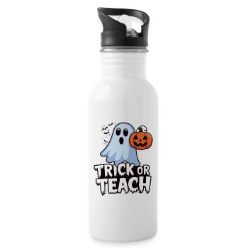 Trick Or Teach Halloween Teachers - Water bottle with straw - white - Right