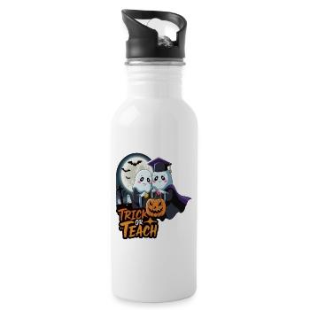 Trick Or Teach Halloween Teachers - Water bottle with straw - white - Right