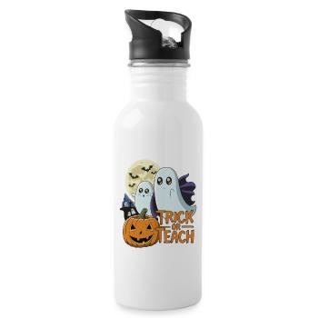 Trick Or Teach Halloween Teachers - Water bottle with straw - white - Right
