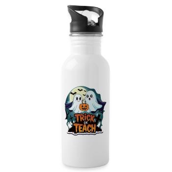 Trick Or Teach Halloween Teachers - Water bottle with straw - white - Right