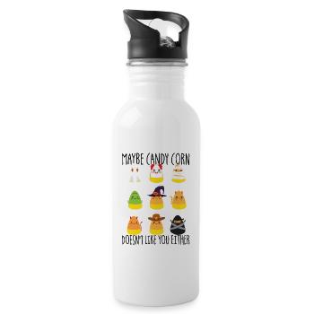 Vielleicht mag dich Candy Corn auch nicht, Candy C - Trinkflasche mit integriertem Trinkhalm - Weiß - Rechts