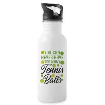 Raquette de joueur de tennis amusante que vous pouvez - Gourde avec paille intégrée - blanc - Droite