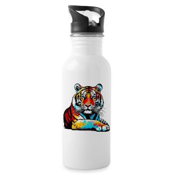 Tiger - Trinkflasche mit integriertem Trinkhalm - Weiß - Rechts