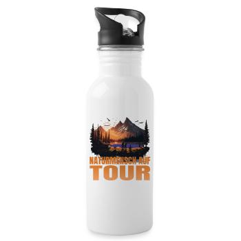 Naturmensch auf Tour - Trinkflasche mit integriertem Trinkhalm - Weiß - Rechts