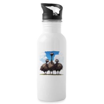 Emus Emu - Water bottle with straw - white - Right