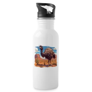 Emus Emu - Water bottle with straw - white - Right