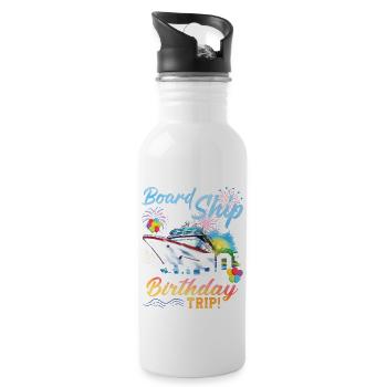 Celebrating 50th Birthday with a Cruise Adventure - Water bottle with straw - white - Right