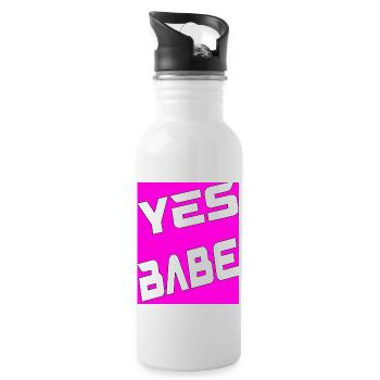 Yes Babe - Trinkflasche mit integriertem Trinkhalm - Weiß - Rechts