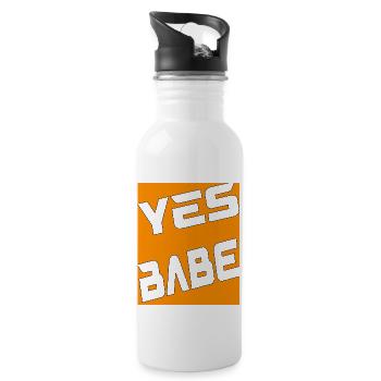 Yes Babe - Trinkflasche mit integriertem Trinkhalm - Weiß - Rechts