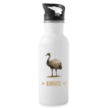Emus Emu - Water bottle with straw - white - Right