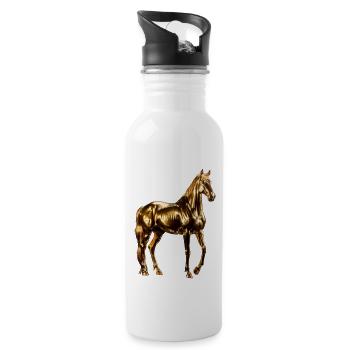 Cheval - Gourde avec paille intégrée - blanc - Droite
