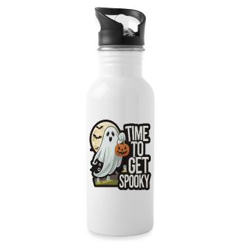 Doux Halloween Fantôme Halloween - Gourde avec paille intégrée - blanc - Droite