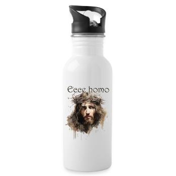 Ecce Homo - Water bottle with straw - white - Right