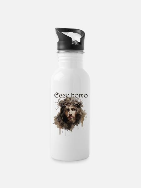 Ecce Homo - Water bottle with straw - white