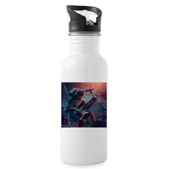 Pavian - Trinkflasche mit integriertem Trinkhalm - Weiß - Rechts