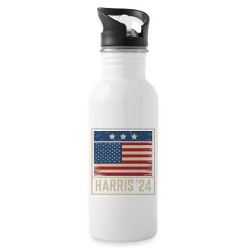Harris 2024 Vintage Election Patriotic Campaign - Trinkflasche mit integriertem Trinkhalm - Weiß - Rechts