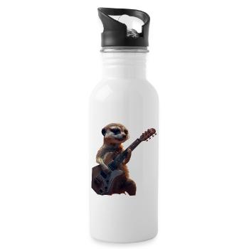 Meerkat - Water bottle with straw - white - Right