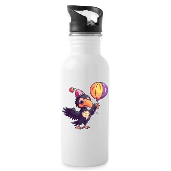 Harpy Bird Birthday Comic - Water bottle with straw - white - Right