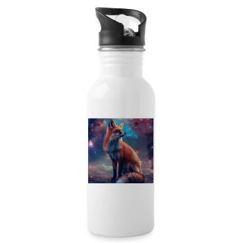 Fuchs - Trinkflasche mit integriertem Trinkhalm - Weiß - Rechts