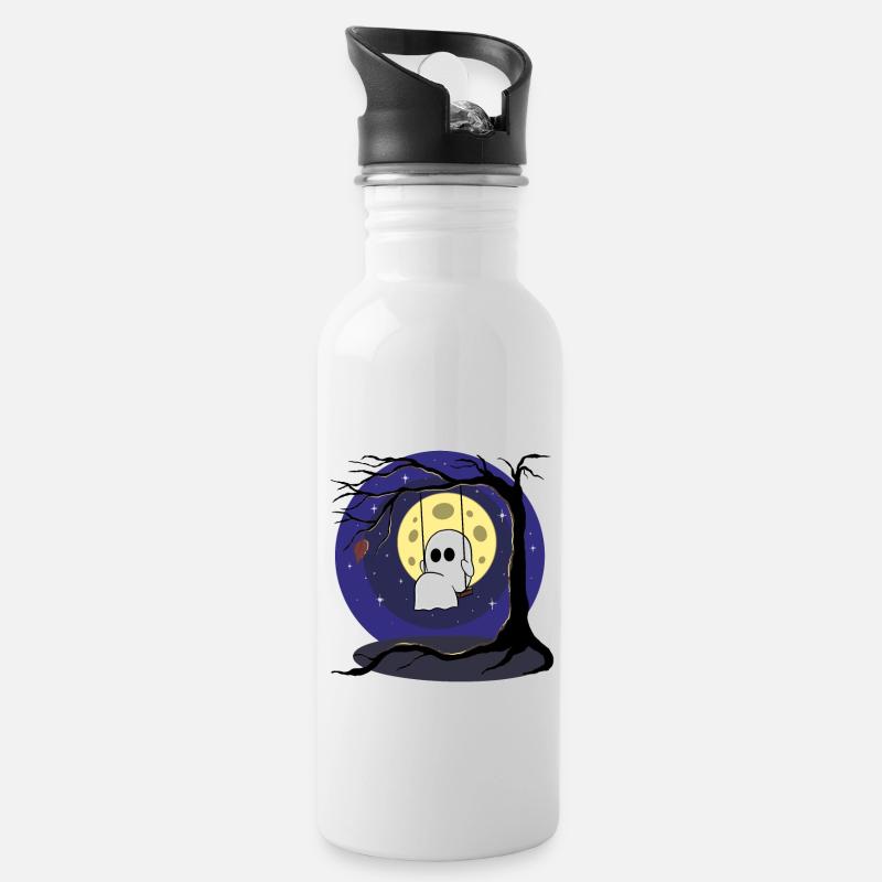 Ghost swing - Water bottle with straw - white
