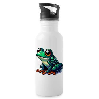 Grenouille - Gourde avec paille intégrée - blanc - Droite