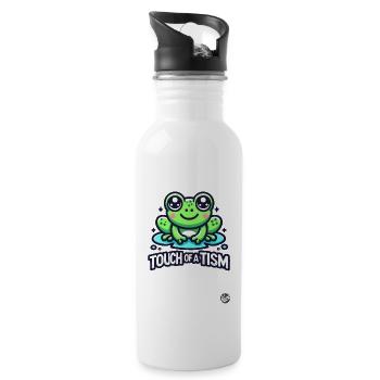 "Touch of the Tism" Frosch - Trinkflasche mit integriertem Trinkhalm - Weiß - Rechts