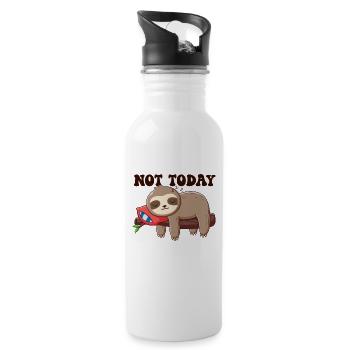 Not Today Folivora Brown-Throated Pilosa Lover - Water bottle with straw - white - Right