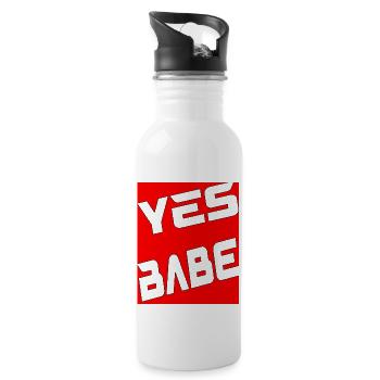 Yes Babe - Trinkflasche mit integriertem Trinkhalm - Weiß - Rechts
