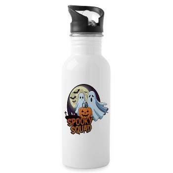 Halloween Spooky Squad fantôme avec chapeau - Gourde avec paille intégrée - blanc - Droite