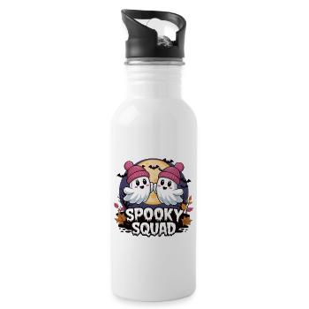 Halloween Spooky Squad fantôme avec chapeau - Gourde avec paille intégrée - blanc - Droite