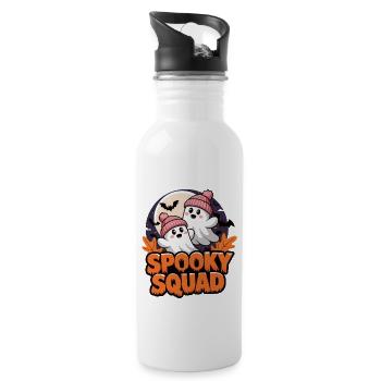 Halloween Spooky Squad fantôme avec chapeau - Gourde avec paille intégrée - blanc - Droite