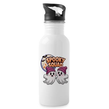 Halloween Spooky Squad fantôme avec chapeau - Gourde avec paille intégrée - blanc - Droite