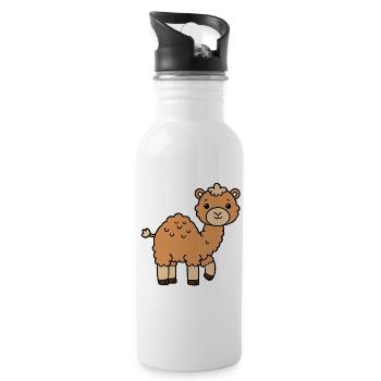Camel Dromedary - Water bottle with straw - white - Right