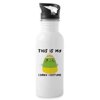 Das ist mein kitschiges Kostümmonster Candy Corn - Trinkflasche mit integriertem Trinkhalm - Weiß - Rechts
