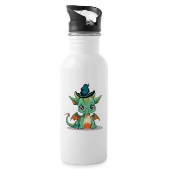 Halloween Dragon Dragon Citrouille Enfants Enfant Bébé - Gourde avec paille intégrée - blanc - Droite