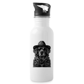 Chien - Gourde avec paille intégrée - blanc - Droite