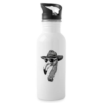 Flamingo - Water bottle with straw - white - Right