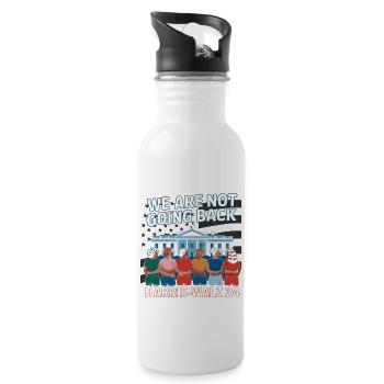 We Are Not Going Back Harris-Walz 2024 Political - Trinkflasche mit integriertem Trinkhalm - Weiß - Rechts