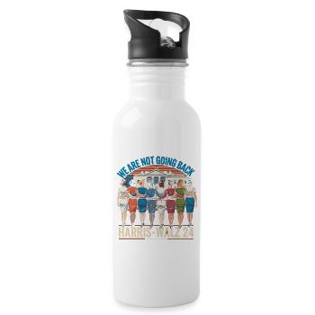 We Are Not Going Back Harris-Walz 2024 Political - Trinkflasche mit integriertem Trinkhalm - Weiß - Rechts