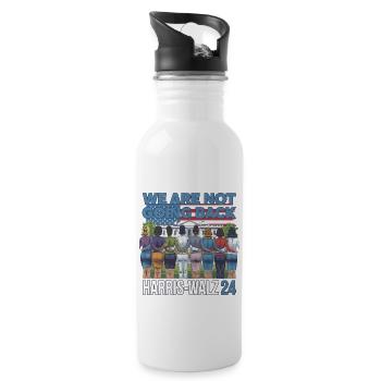 We Are Not Going Back Harris-Walz 2024 Political - Trinkflasche mit integriertem Trinkhalm - Weiß - Rechts