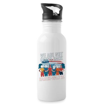 We Are Not Going Back Harris-Walz 2024 Political - Trinkflasche mit integriertem Trinkhalm - Weiß - Rechts
