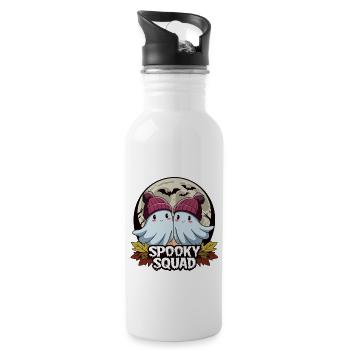 Halloween Spooky Squad fantôme avec chapeau - Gourde avec paille intégrée - blanc - Droite
