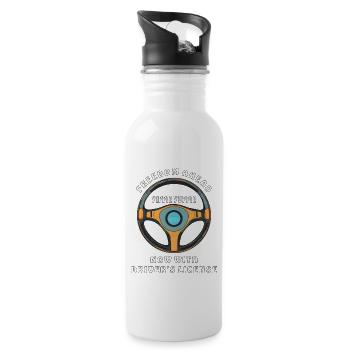 STEERING WHEEL FREEDOM AHEAD - Trinkflasche mit integriertem Trinkhalm - Weiß - Rechts