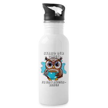 OWL STATE OF THINGS HAS DARK CIRCLES UNDER EYES - Water bottle with straw - white - Right