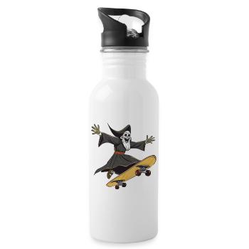 SENSENMANN SKATEBOARD - Trinkflasche mit integriertem Trinkhalm - Weiß - Rechts