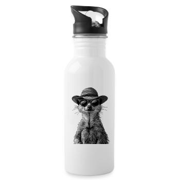 Suricate - Gourde avec paille intégrée - blanc - Droite