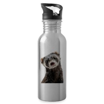 Ferret - Water bottle with straw - silver - Right
