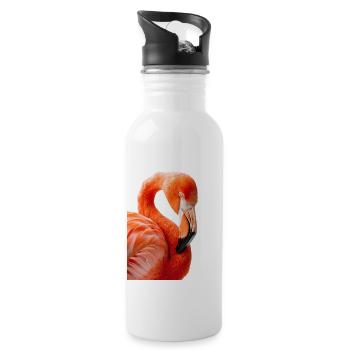 Flamingo - Water bottle with straw - white - Right