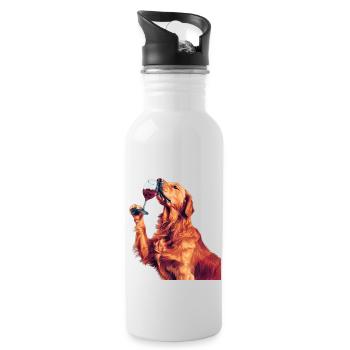 Golden Retriever - Water bottle with straw - white - Right