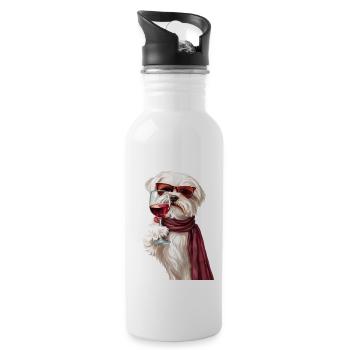 Maltese - Water bottle with straw - white - Right